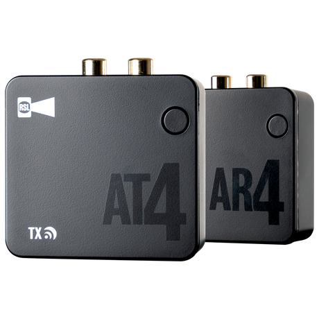 An image of RSL Speakers' AT4 wireless transmitter and AR wireless receiver