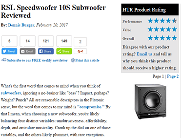 HTR Review Asset Speedwoofer 10S
